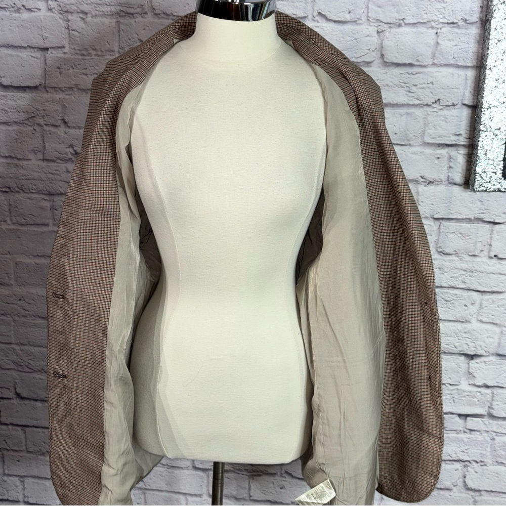 Free People oversized checked blazer in taupe plaid - Picture 13 of 16